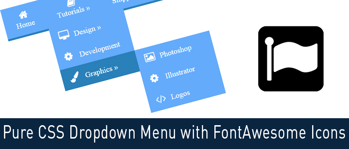 Pure CSS Dropdown Menu with FontAwesome Icons