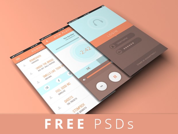 Free PSD Mockups of App Interface Design