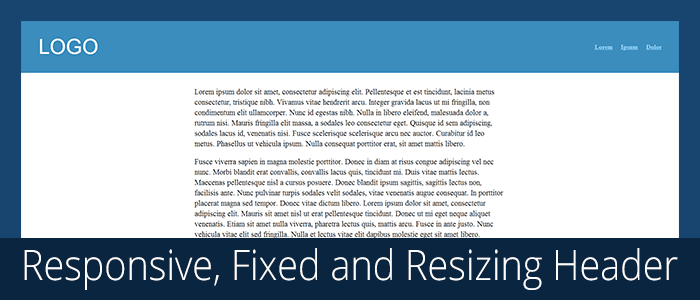 Responsive, Fixed and Resizing Header