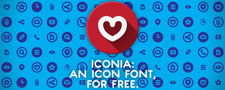 Iconia – An Icon Font With Three Styles: Regular, Circle and Cut