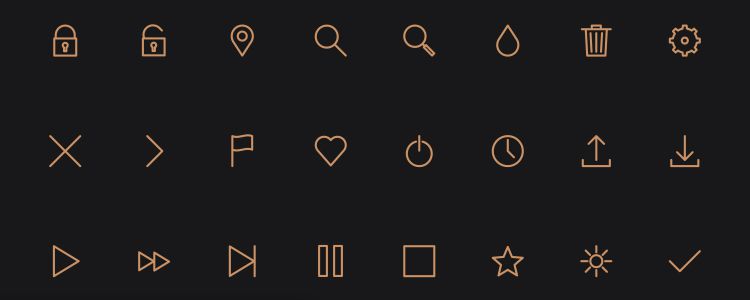 Icon Pack – A Line-Styled Icon Font from Petras Nargela