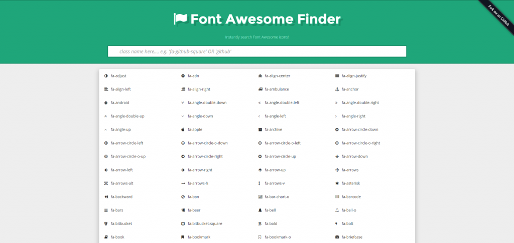 FontAwesome Finder