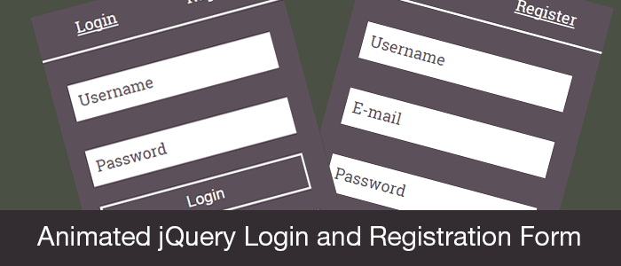 Animated jQuery Login and Registration Form