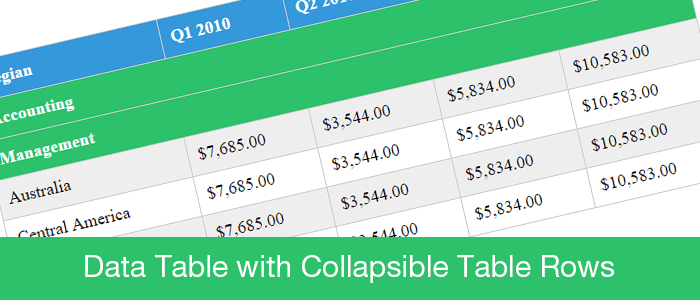 Data Table with Collapsible Table Rows