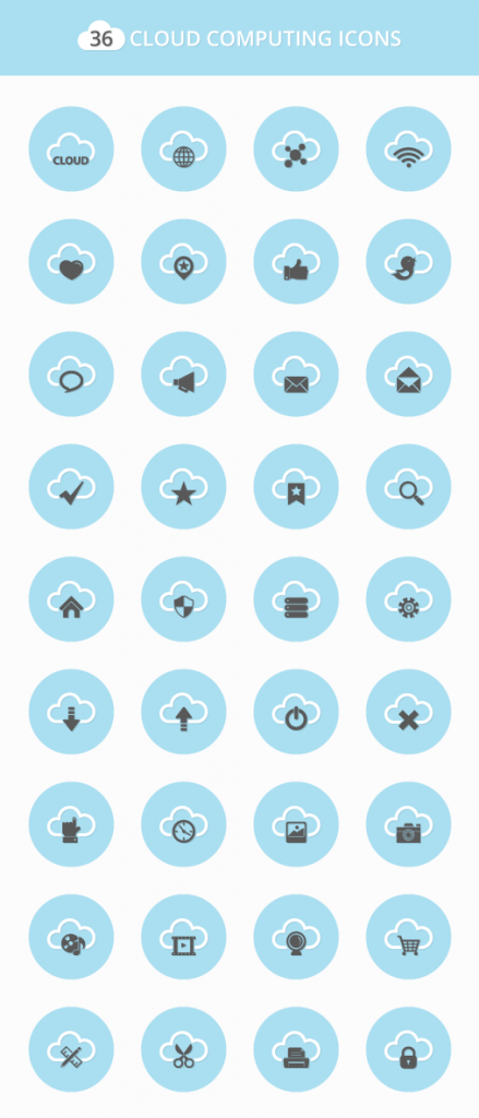 Free Download: Cloud Computing Icon Set ( 36 Icons )