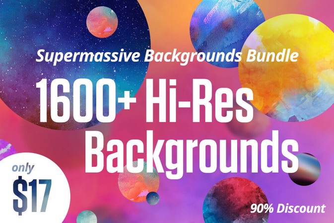 Supermassive 1600+ Hi-Res Backgrounds Bundle - only $17!