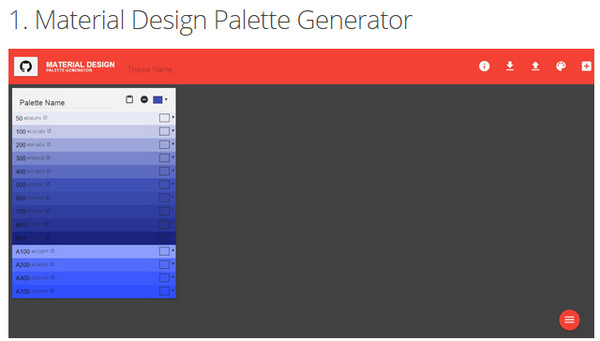 Material Design Color Palette Generator