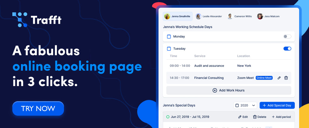 Trafft – Premium Scheduling and Booking Software