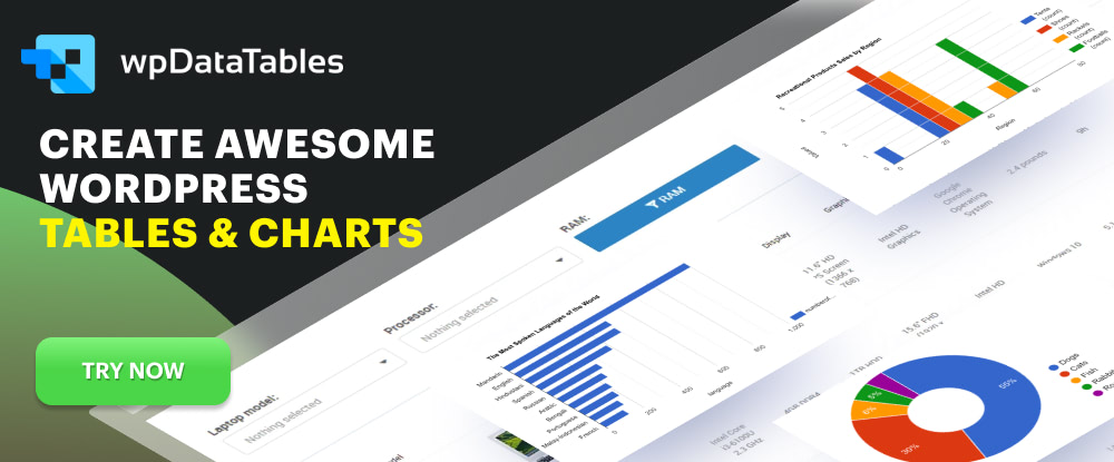 wpDataTables – Tables & Charts WordPress plugin