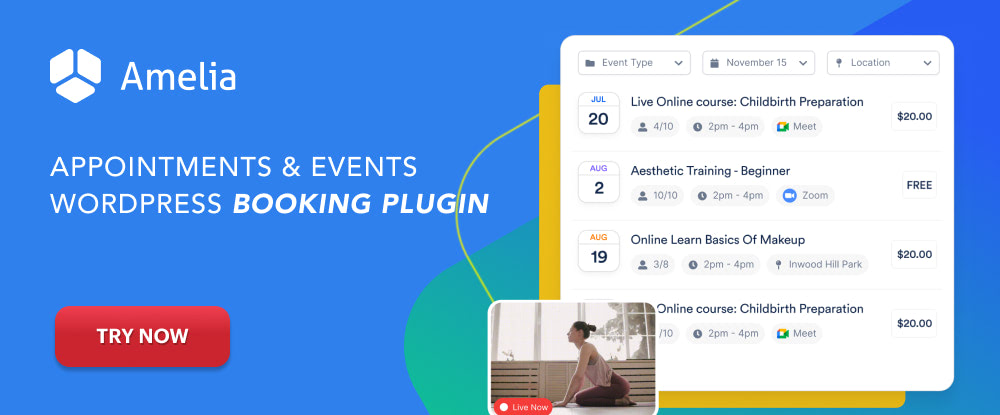 Amelia – WordPress Booking Plugin